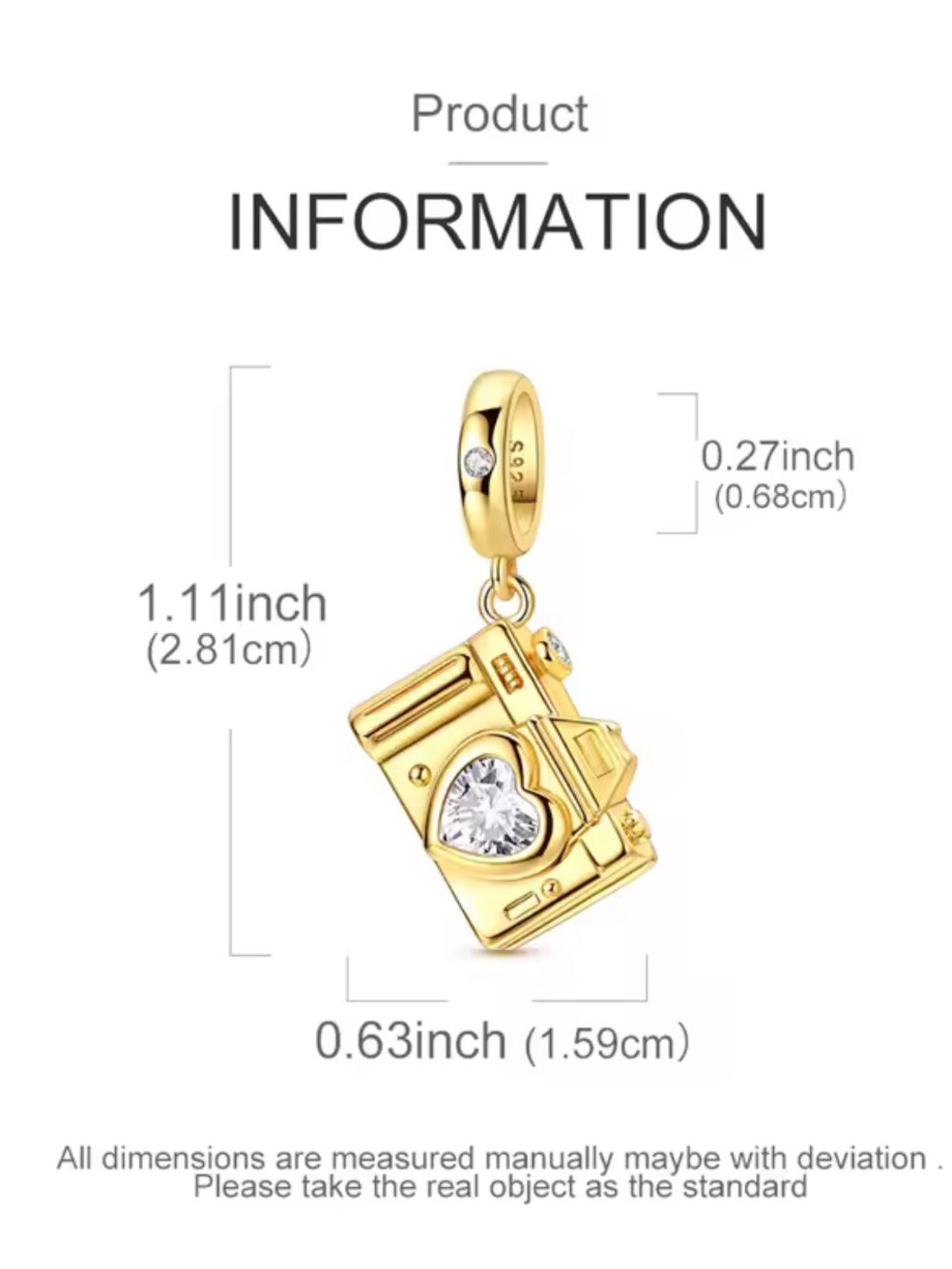 Pandora Gold Camera Heart Locket Charm Pendant - Picture 2 of 4